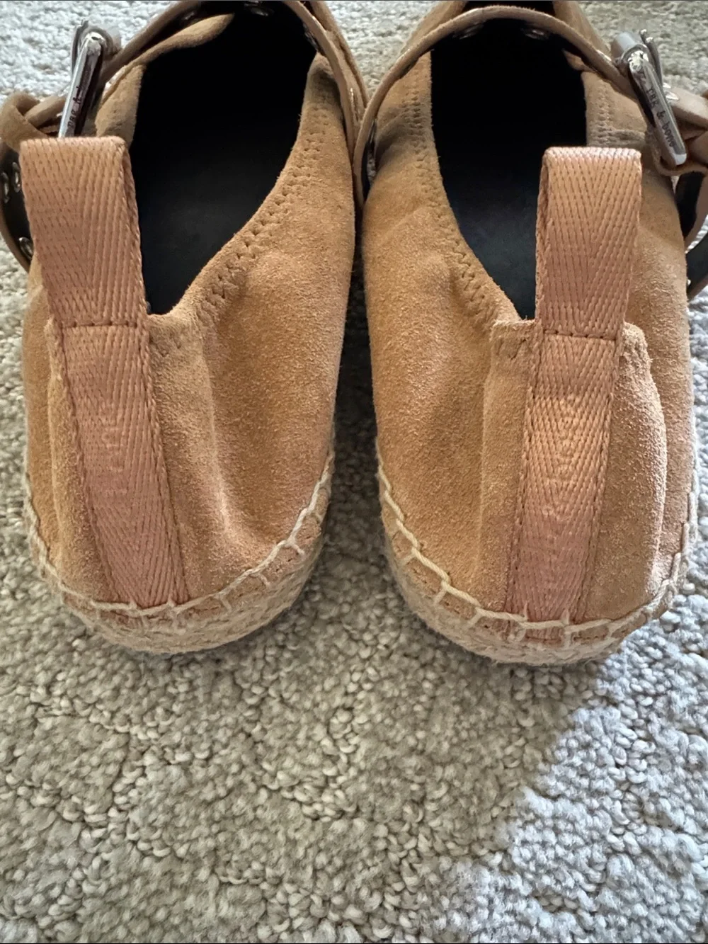 Rag & Bone Anteros Suede Mary Jane Espadrilles Tan Size 40 NWOB